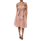 Dolce & Gabbana Pink Silk Chiffon A-line Pleated Midi Dress - Zeiniez