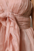 Dolce & Gabbana Pink Silk Chiffon A-line Pleated Midi Dress - Zeiniez