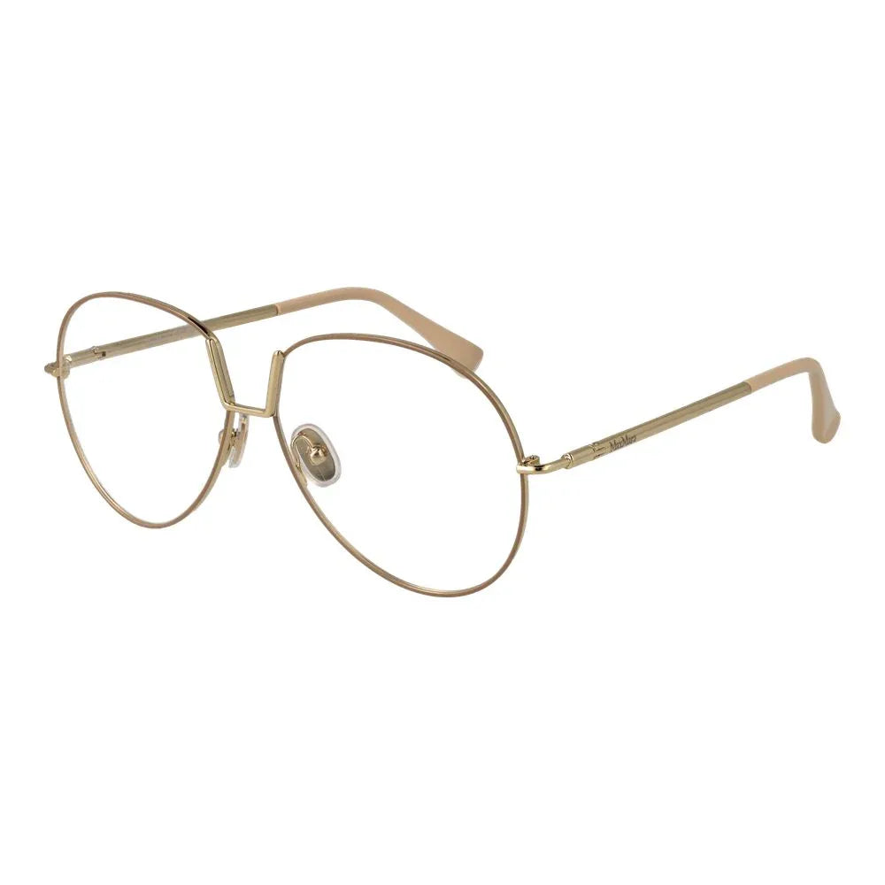 Max Mara Beige Metal Glasses (Frames) - Zeiniez