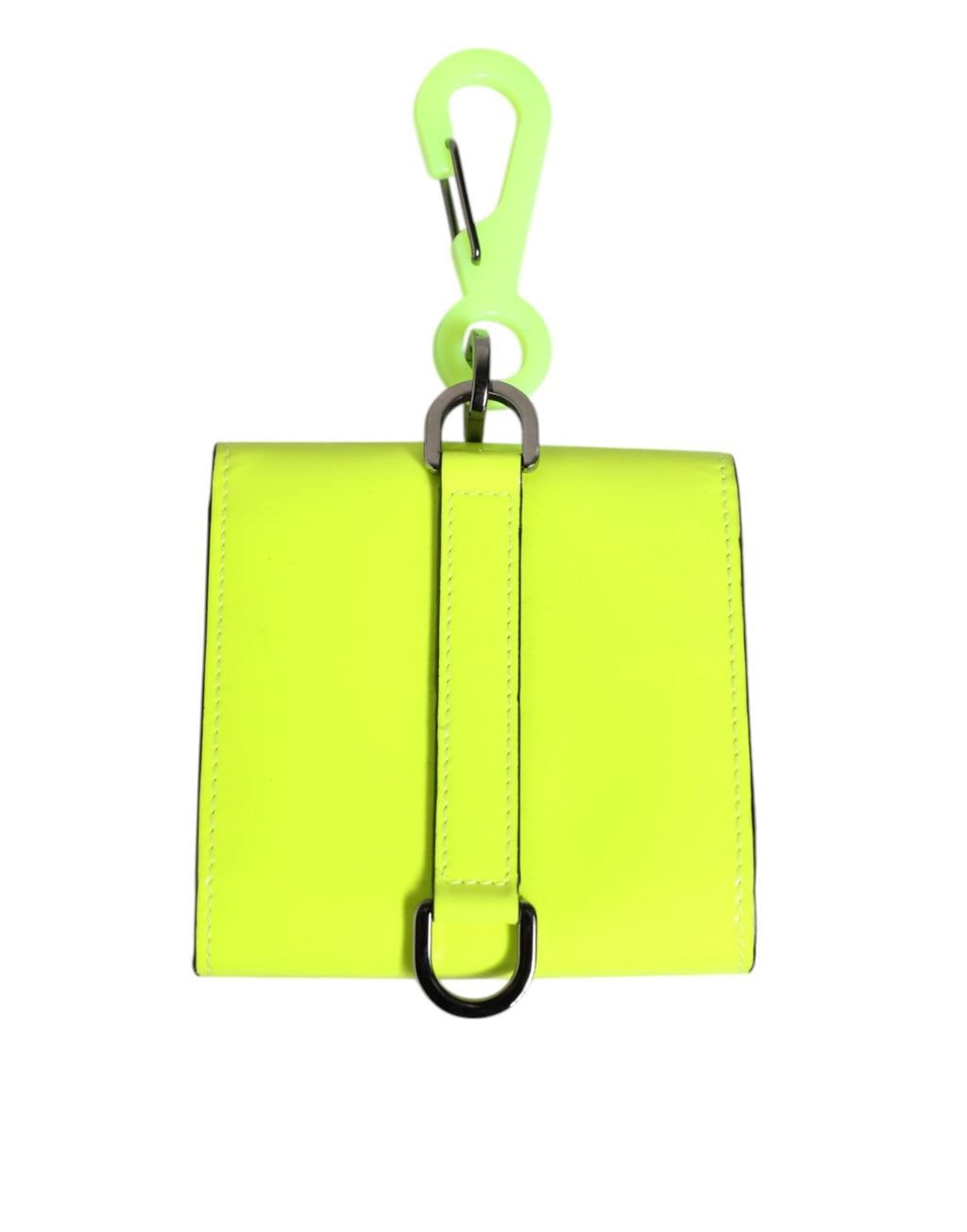 Dolce & Gabbana Yellow Green Bifold DG Logo Neck Strap Cardholder Wallet - Zeiniez