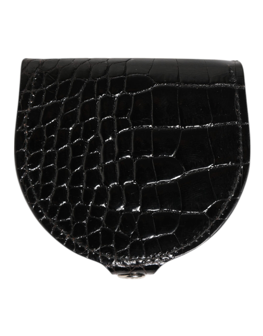 Dolce & Gabbana Black Polished Crocodile Leather Mens Coin Purse Wallet - Zeiniez