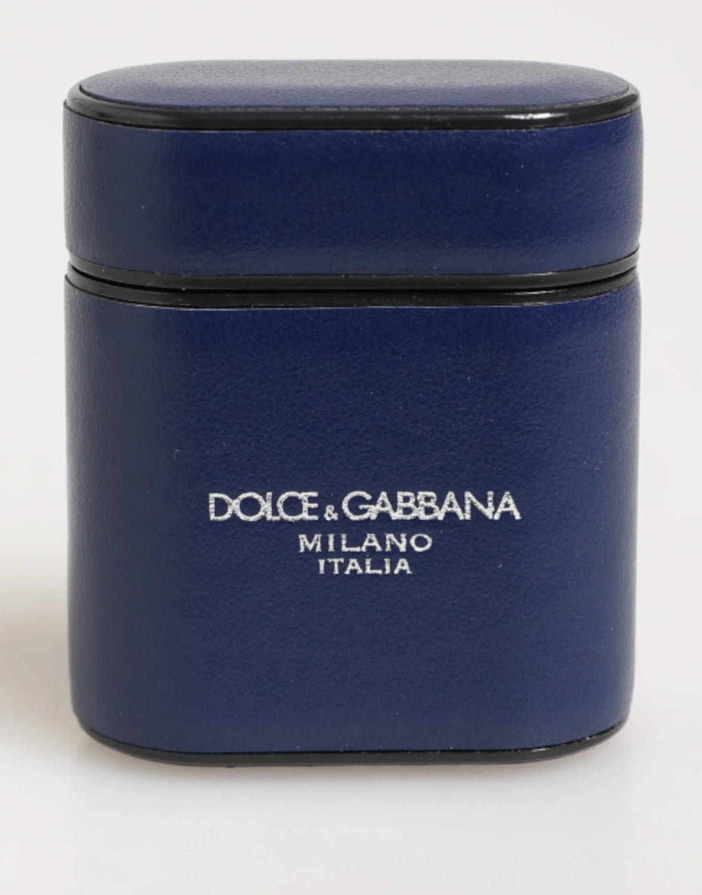 Dolce & Gabbana Blue Leather Logo Print Flip Holder Men Airpods Case - Zeiniez