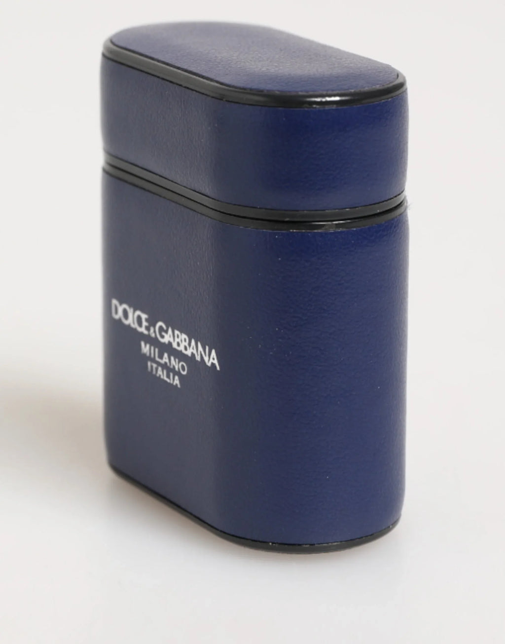 Dolce & Gabbana Blue Leather Logo Print Flip Holder Men Airpods Case - Zeiniez
