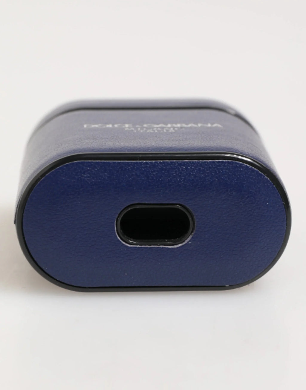 Dolce & Gabbana Blue Leather Logo Print Flip Holder Men Airpods Case - Zeiniez