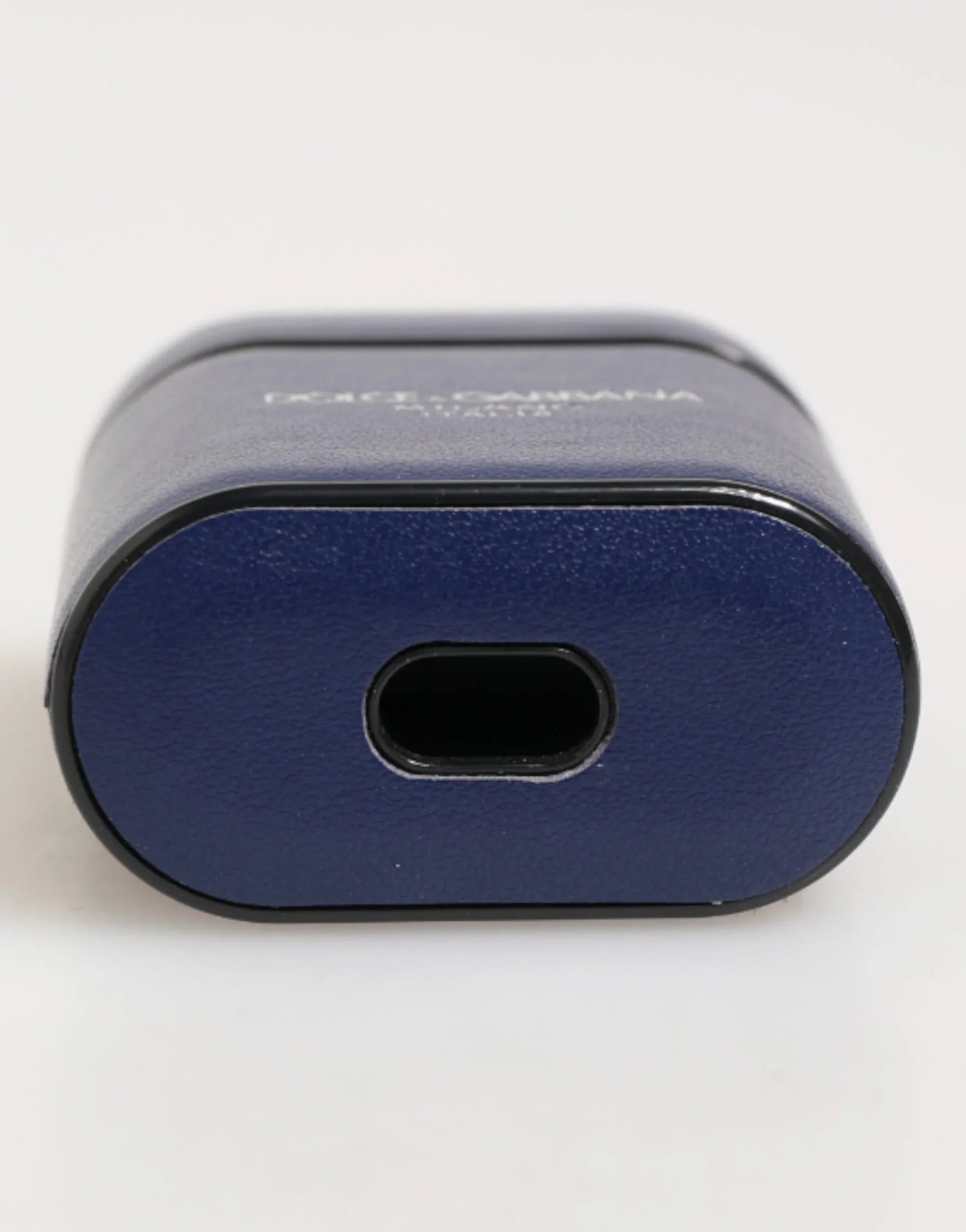 Dolce & Gabbana Blue Leather Logo Print Flip Holder Men Airpods Case - Zeiniez