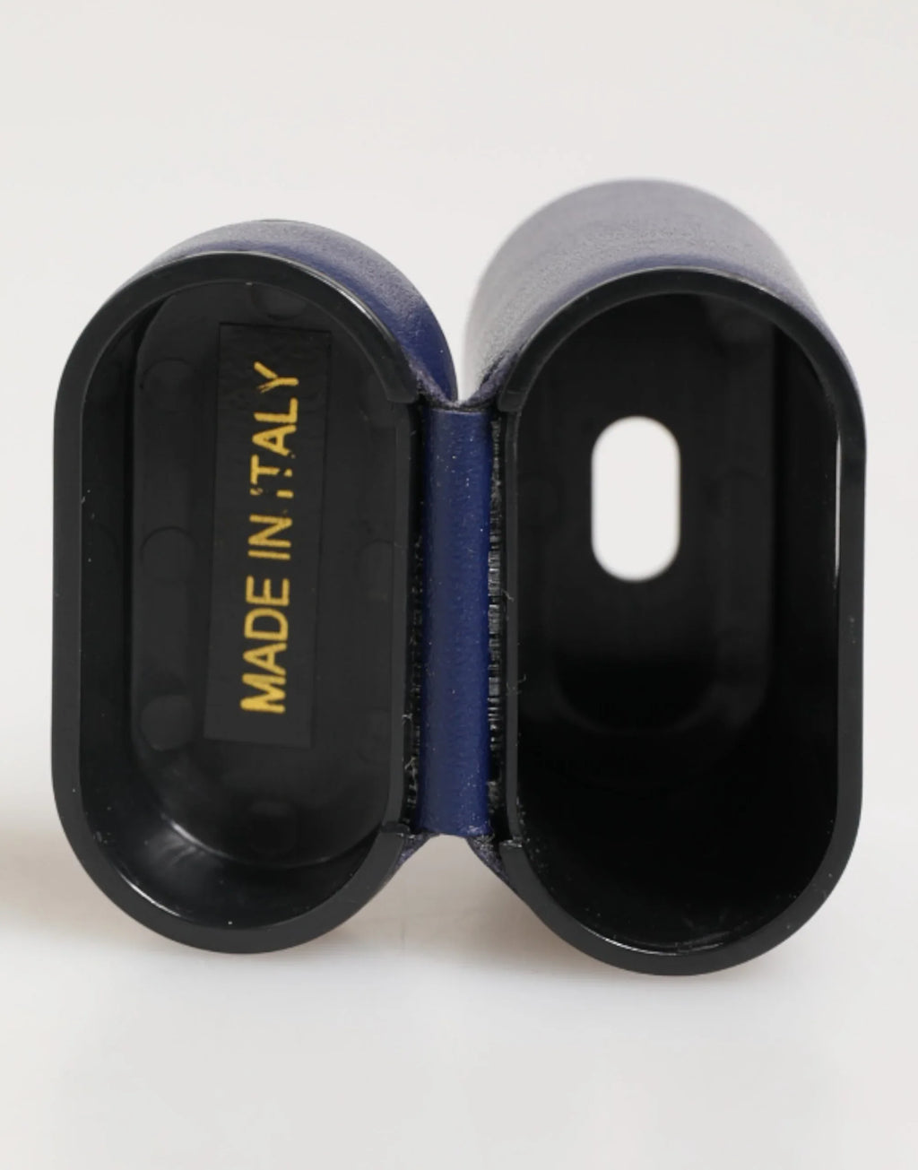 Dolce & Gabbana Blue Leather Logo Print Flip Holder Men Airpods Case - Zeiniez