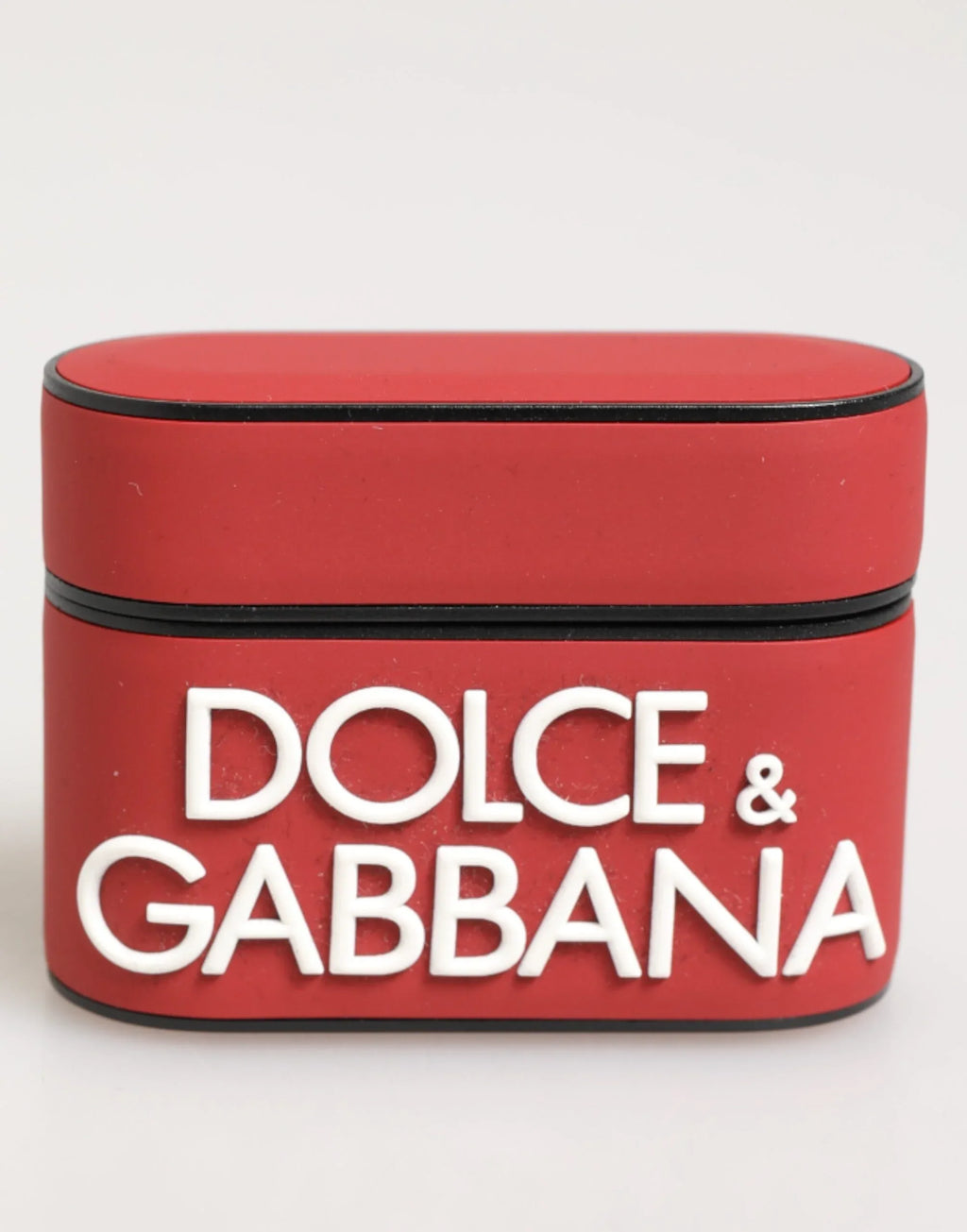 Dolce & Gabbana Red White Silicone Embossed Logo Accessory Airpods Case - Zeiniez