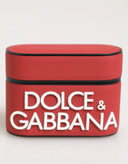 Dolce & Gabbana Red White Silicone Embossed Logo Accessory Airpods Case - Zeiniez