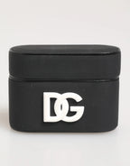Dolce & Gabbana Black White Rubber Embossed Logo Accessory Airpods Case - Zeiniez