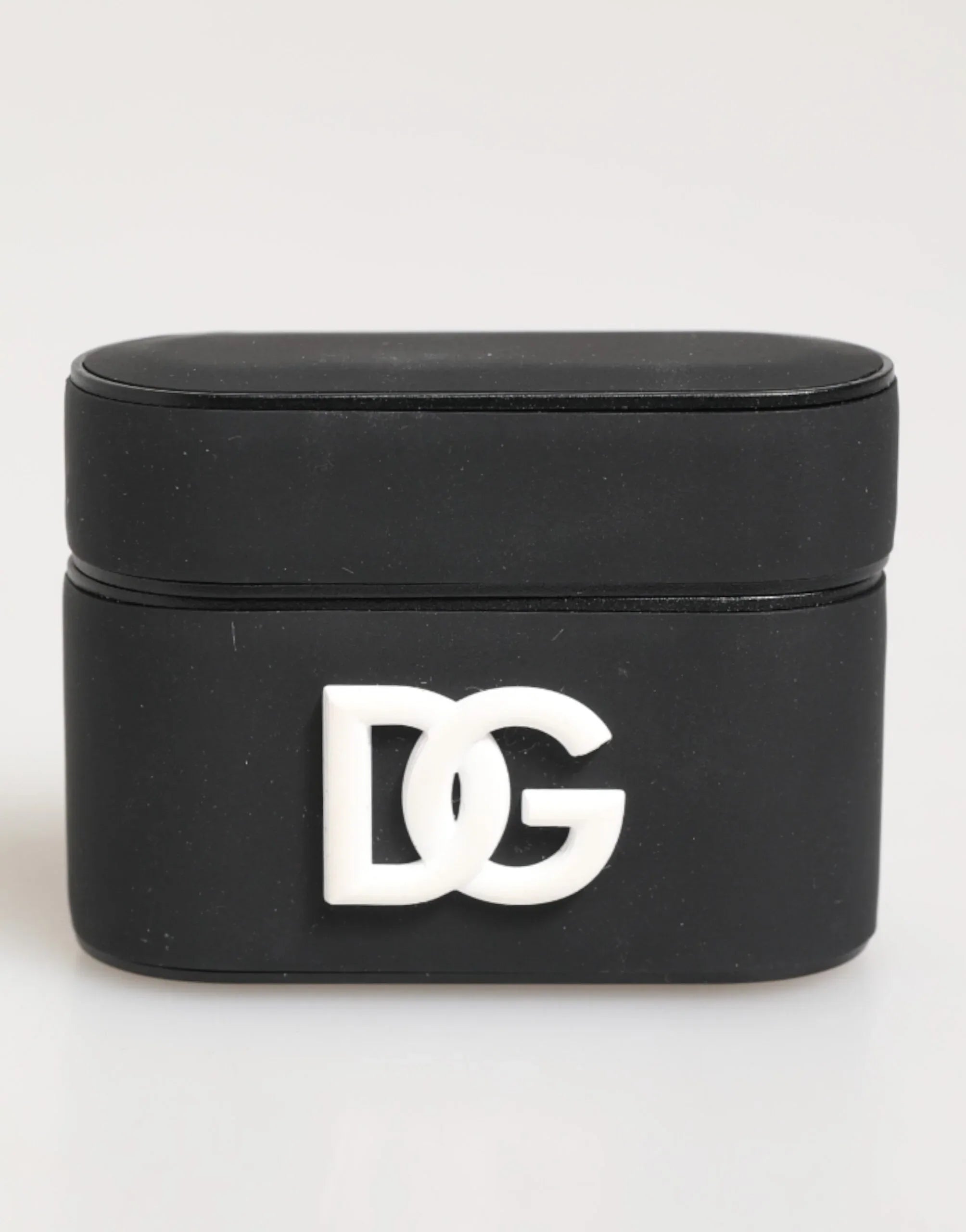 Dolce & Gabbana Black White Rubber Embossed Logo Accessory Airpods Case - Zeiniez