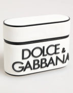 Dolce & Gabbana White Black Rubber Logo Embossed Accessory Airpods Case - Zeiniez