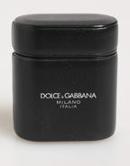 Dolce & Gabbana Black Calfskin Leather Logo Print Flip Holder Airpods Case - Zeiniez