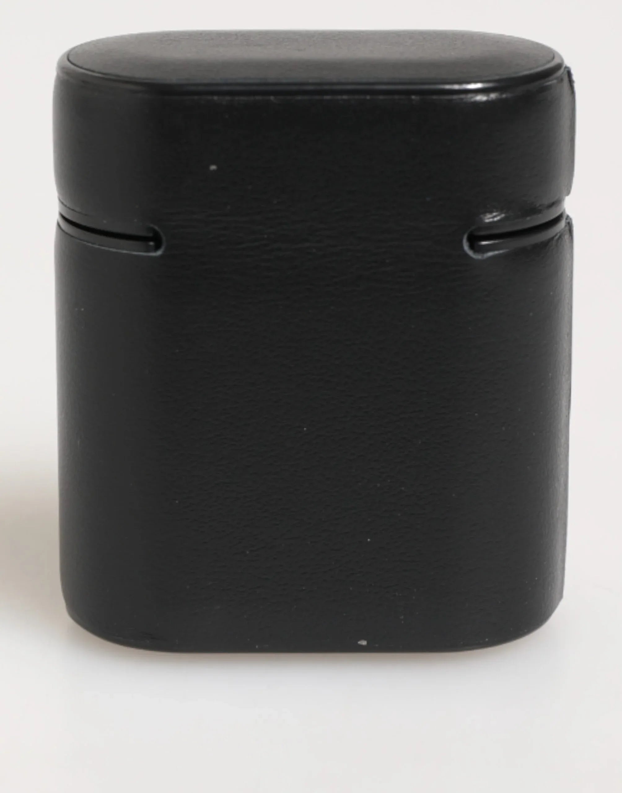 Dolce & Gabbana Black Calfskin Leather Logo Print Flip Holder Airpods Case - Zeiniez