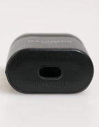 Dolce & Gabbana Black Calfskin Leather Logo Print Flip Holder Airpods Case - Zeiniez