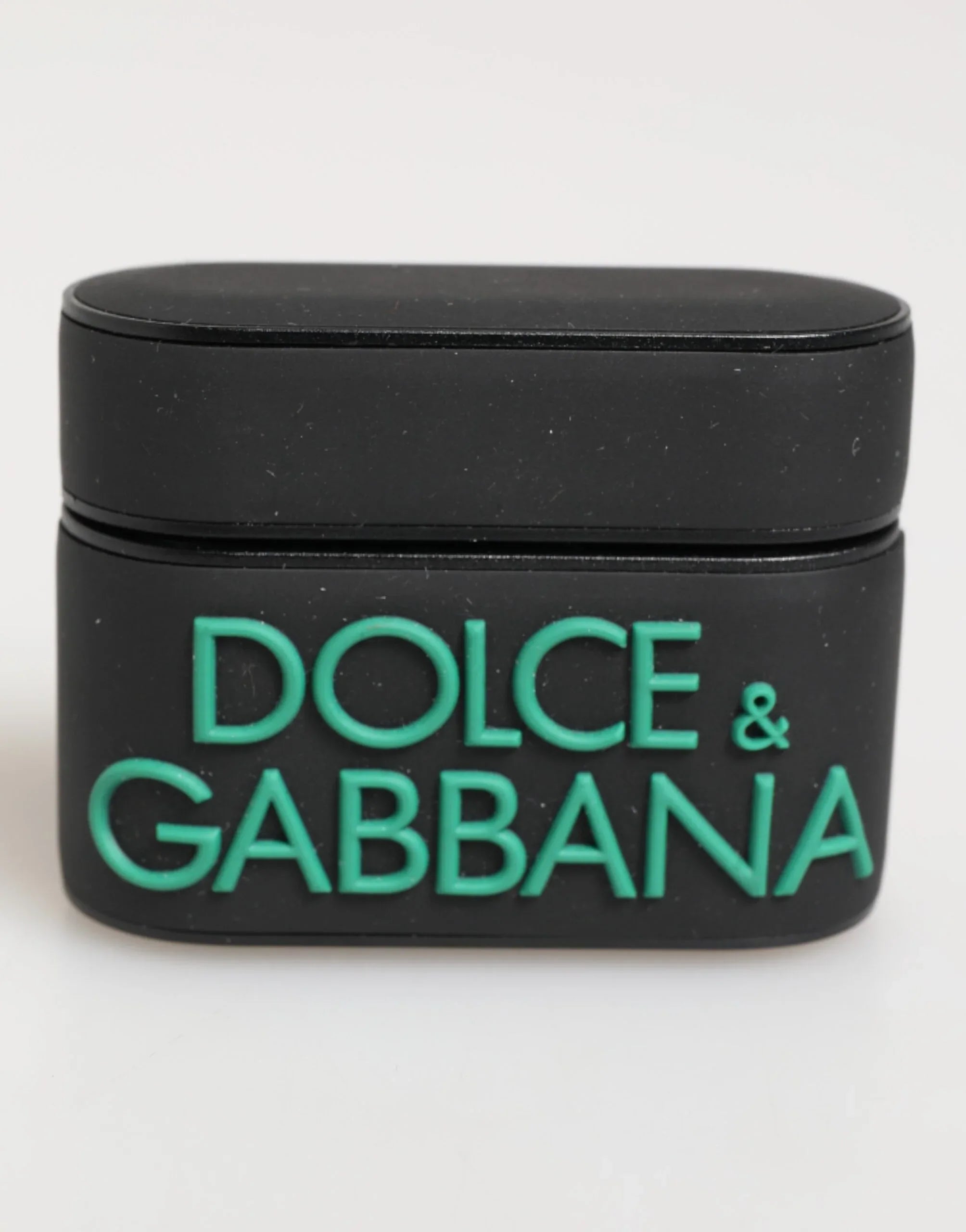 Dolce & Gabbana Black Mint Rubber Logo Embossed Accessory Airpods Case - Zeiniez