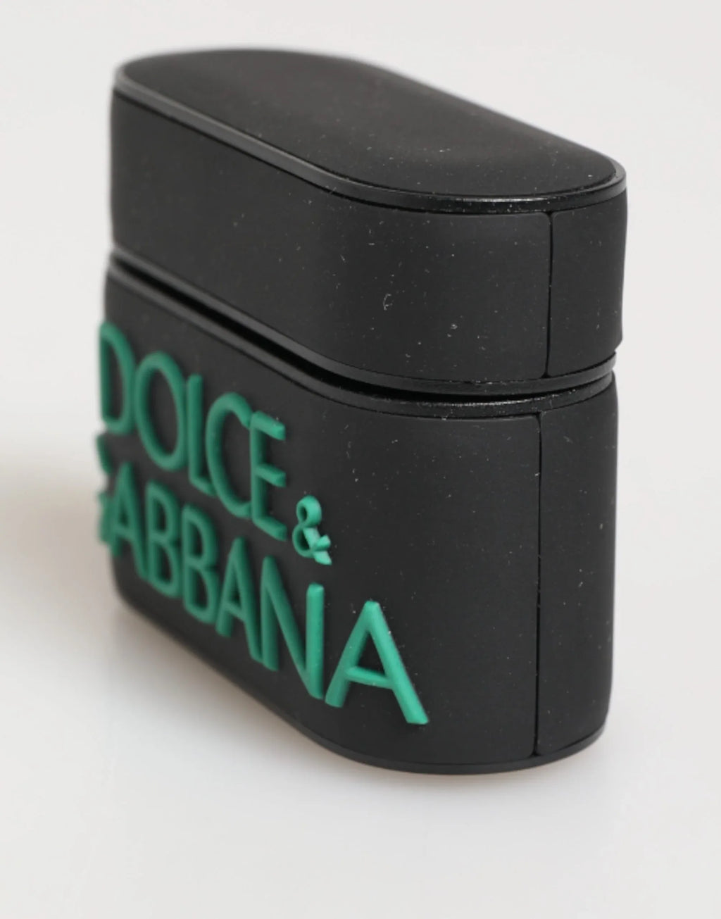 Dolce & Gabbana Black Mint Rubber Logo Embossed Accessory Airpods Case - Zeiniez
