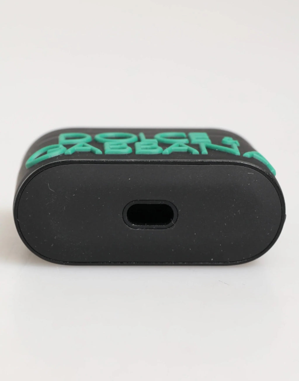 Dolce & Gabbana Black Mint Rubber Logo Embossed Accessory Airpods Case - Zeiniez