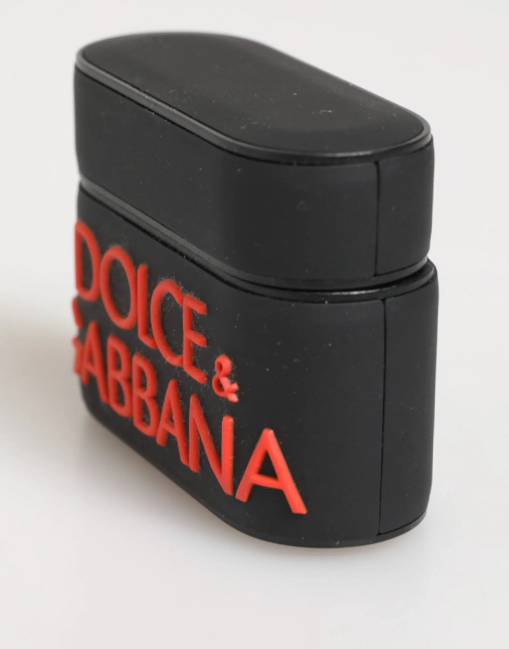 Dolce & Gabbana Black Orange Rubber Logo Embossed Accessory Airpods Case - Zeiniez
