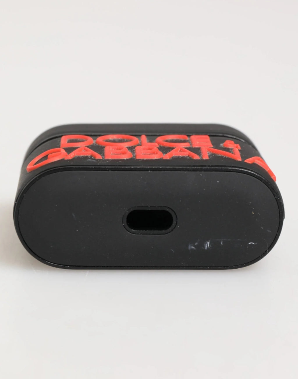Dolce & Gabbana Black Orange Rubber Logo Embossed Accessory Airpods Case - Zeiniez