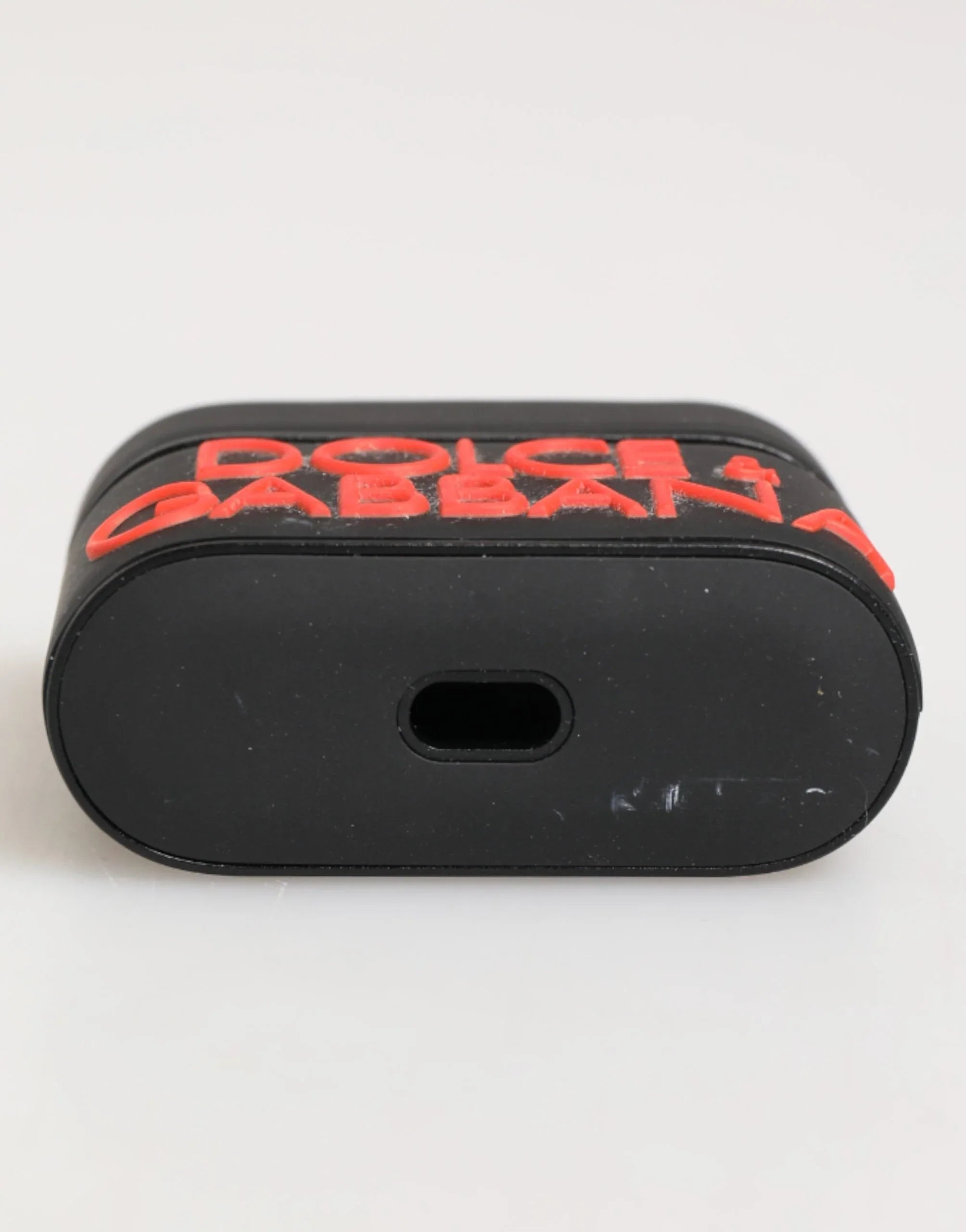 Dolce & Gabbana Black Orange Rubber Logo Embossed Accessory Airpods Case - Zeiniez