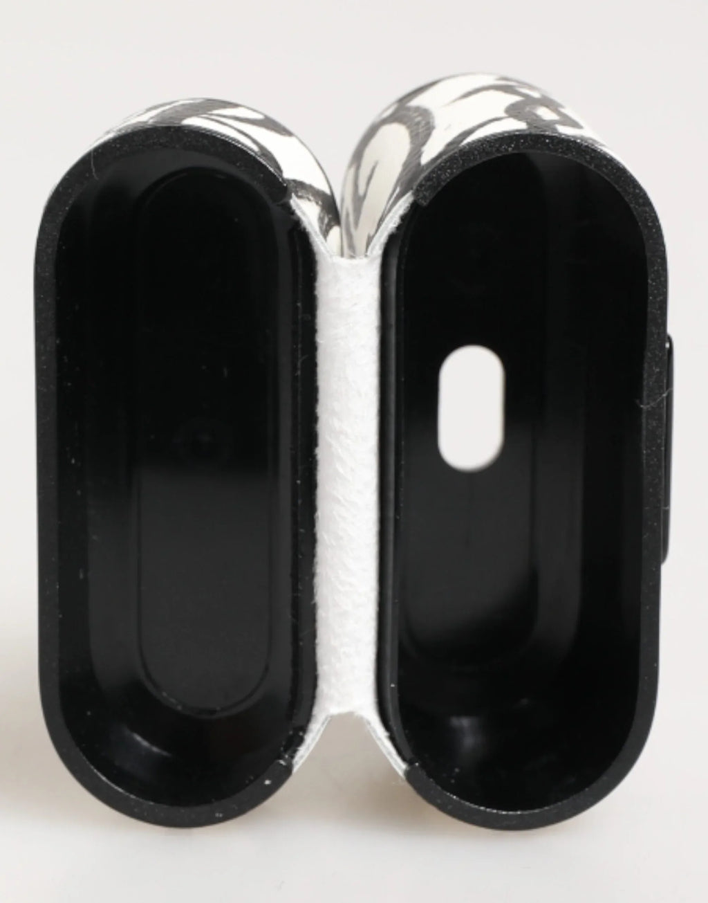 Dolce & Gabbana Black White Leather Monogram Print Logo Holder Airpods Case - Zeiniez