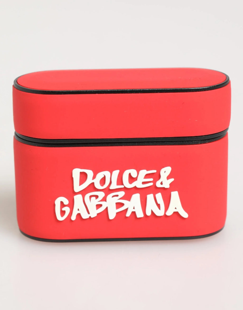 Dolce & Gabbana Red PVC DG Logo Embossed Men Flip Holder Airpods Case - Zeiniez