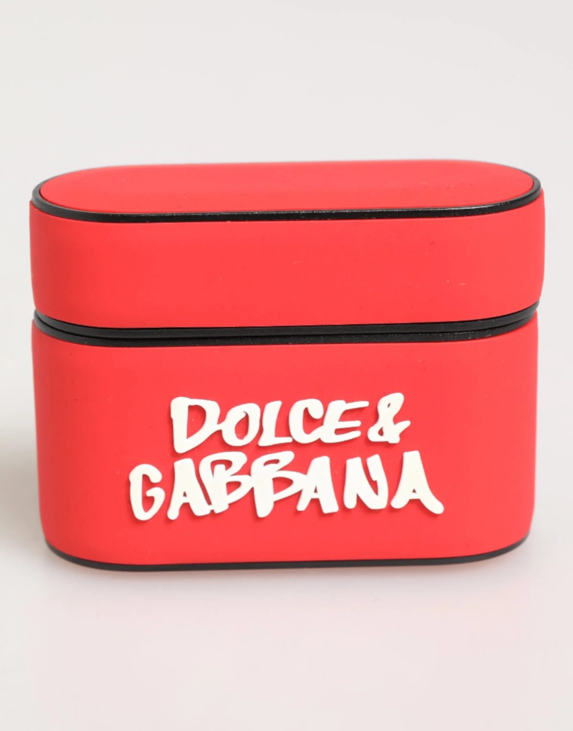 Dolce & Gabbana Red PVC DG Logo Embossed Men Flip Holder Airpods Case - Zeiniez