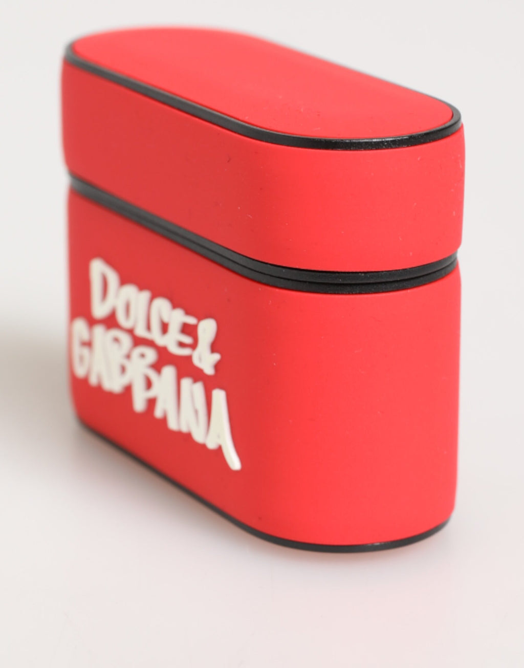 Dolce & Gabbana Red PVC DG Logo Embossed Men Flip Holder  Airpods Case
