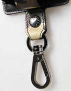 Dolce & Gabbana Multicolor Camouflage Leather Metal Accessory Airpods Case - Zeiniez