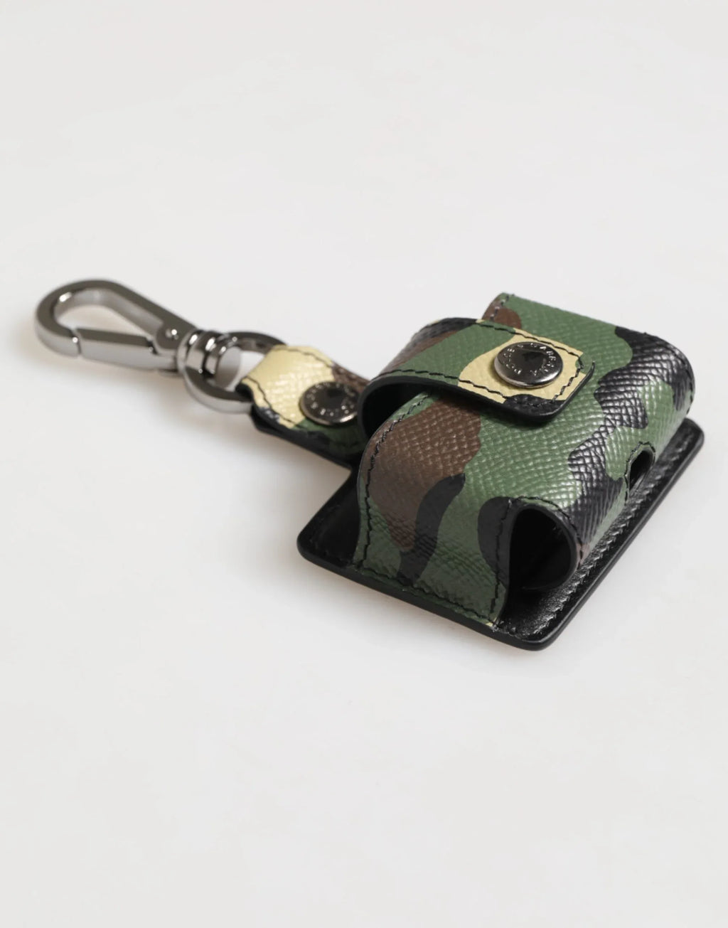 Dolce & Gabbana Multicolor Camouflage Leather Metal Accessory Airpods Case - Zeiniez