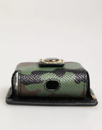Dolce & Gabbana Multicolor Camouflage Leather Metal Accessory Airpods Case - Zeiniez