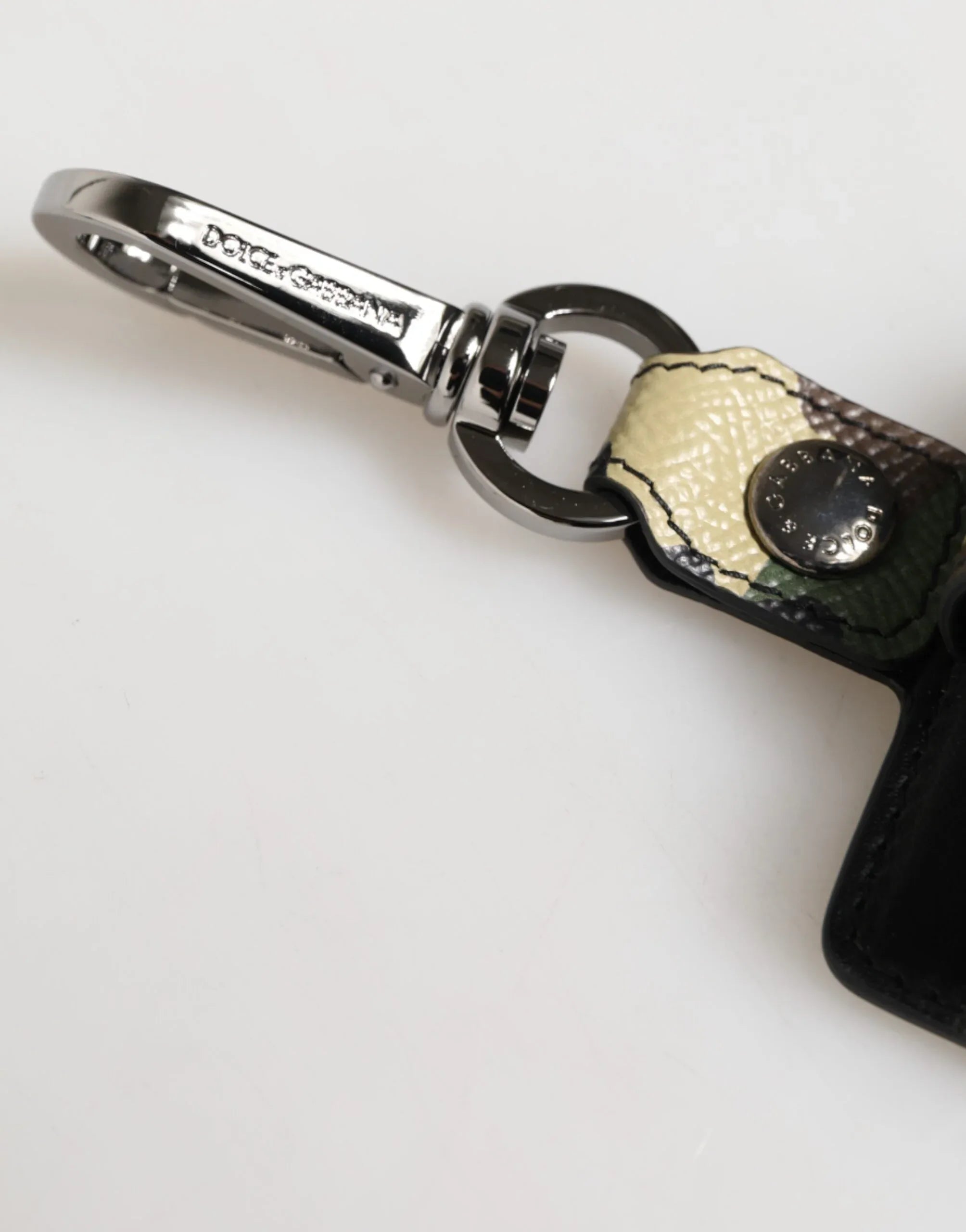 Dolce & Gabbana Multicolor Camouflage Leather Metal Accessory Airpods Case - Zeiniez