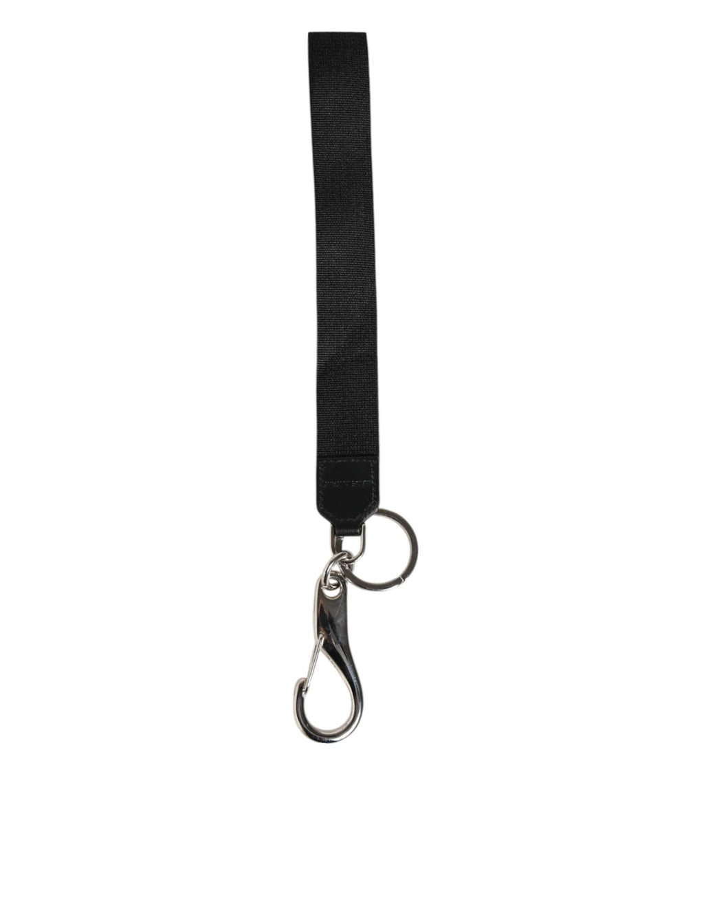 Dolce & Gabbana Black Silver Nylon DG Crown Men's Holder Keychain Keyring - Zeiniez