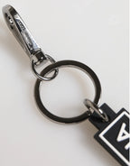 Dolce & Gabbana Black White DG Rubber Logo Silver Men's Holder Keyring - Zeiniez