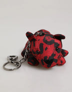 Dolce & Gabbana Red Black Polyester Animal Silhouette Bag Keychain Keyring - Zeiniez