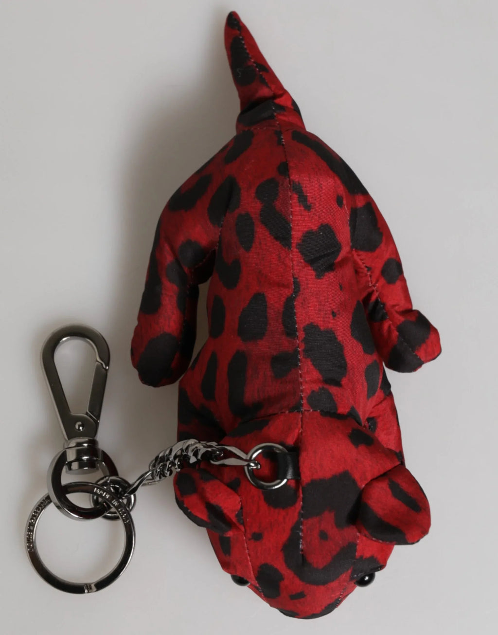 Dolce & Gabbana Red Black Polyester Animal Silhouette Bag Keychain Keyring - Zeiniez