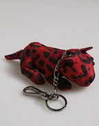 Dolce & Gabbana Red Black Polyester Animal Silhouette Bag Keychain Keyring - Zeiniez