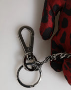 Dolce & Gabbana Red Black Polyester Animal Silhouette Bag Keychain Keyring - Zeiniez