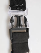 Dolce & Gabbana Black Polyester Stretch Rubberised DG Logo Men Keychain - Zeiniez