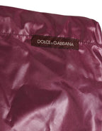 Dolce & Gabbana Burgundy Polyester Logo Embossed Crest Swimwear - Zeiniez