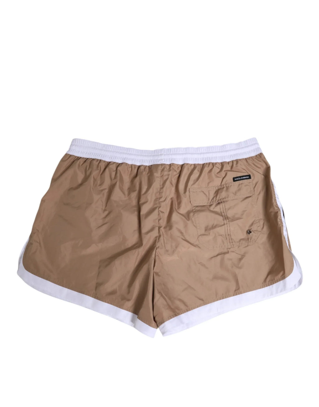Dolce & Gabbana Brown White Polyester Re-Edition Shorts Swimwear - Zeiniez