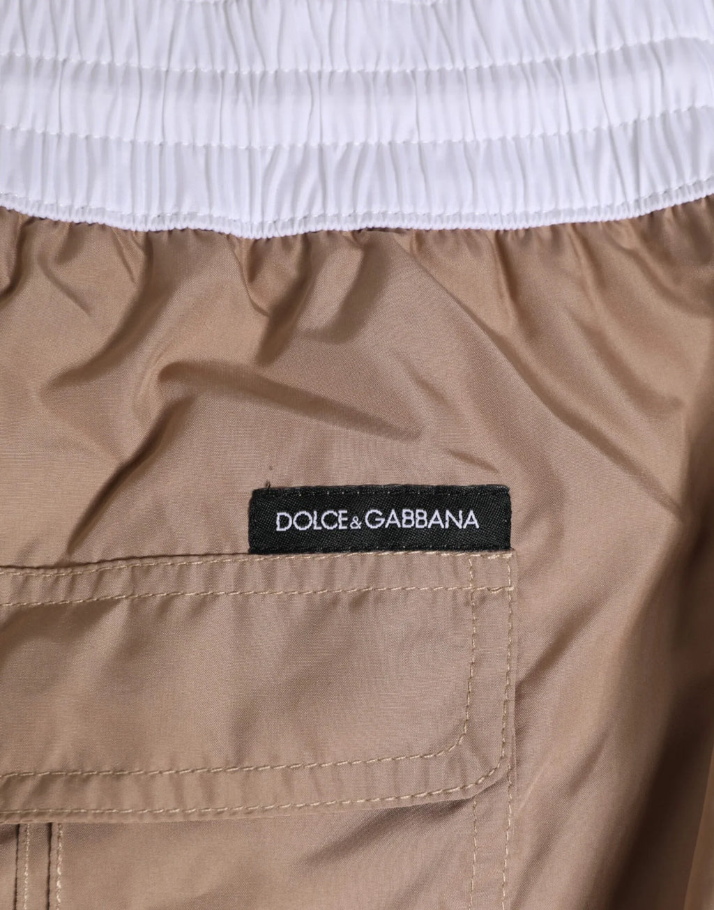 Dolce & Gabbana Brown White Polyester Re-Edition Shorts Swimwear - Zeiniez