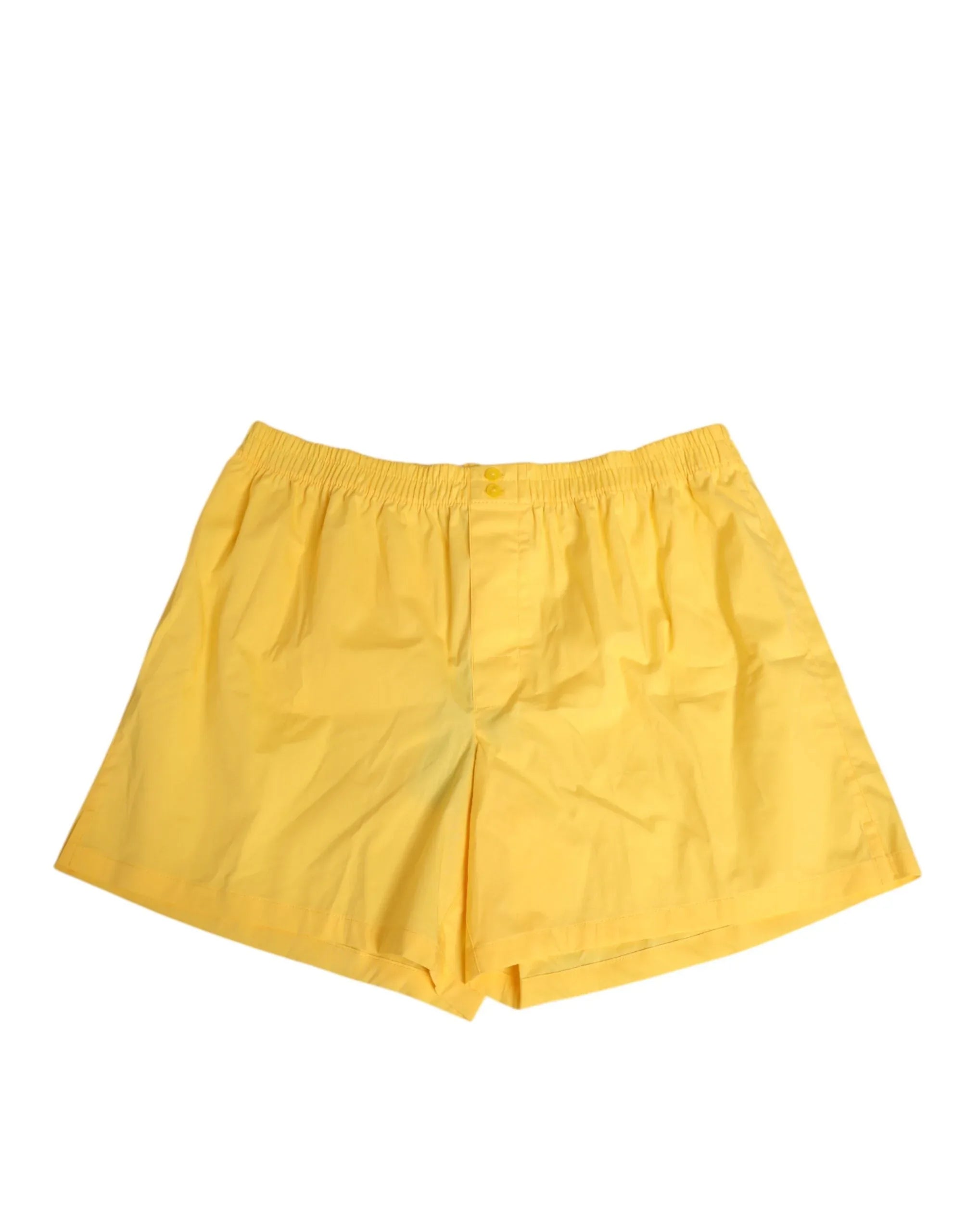 Dolce & Gabbana Yellow Cotton Elastic Waistband Short Swimwear - Zeiniez