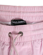 Dolce & Gabbana Pink Nylon Logo Side Stripe Beachwear Men Swimwear - Zeiniez