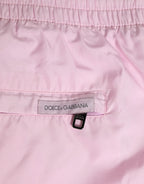 Dolce & Gabbana Pink Nylon Logo Side Stripe Beachwear Men Swimwear - Zeiniez