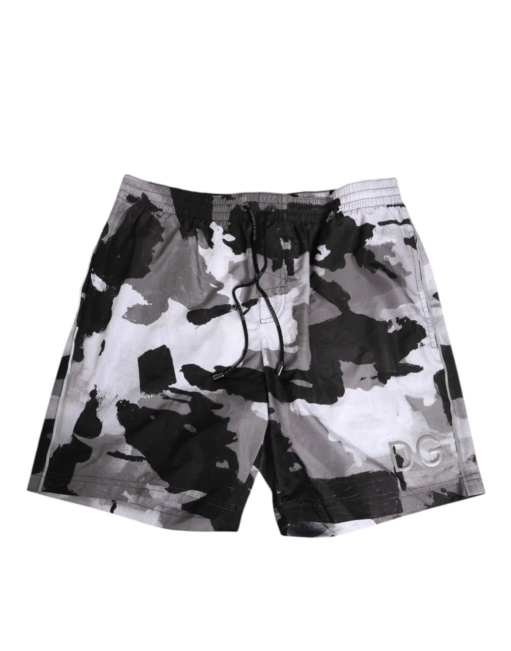 Dolce & Gabbana Black White Camouflage DG Logo Men Swimwear - Zeiniez