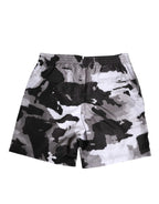 Dolce & Gabbana Black White Camouflage DG Logo Men Swimwear - Zeiniez
