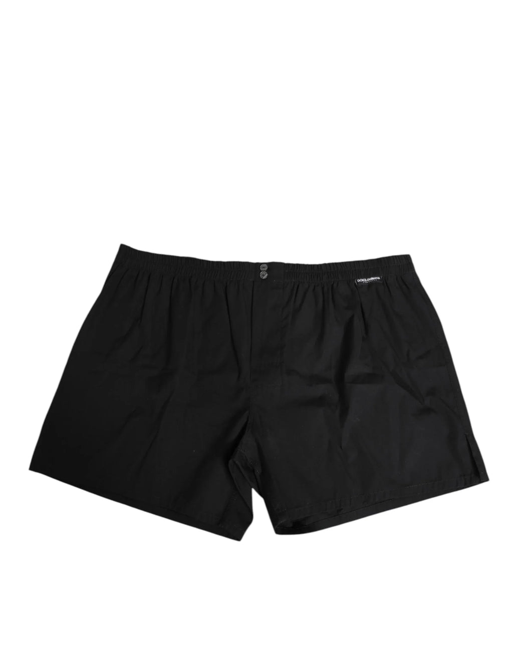 Dolce & Gabbana Black Cotton Elastic Waistband Button Swimwear - Zeiniez
