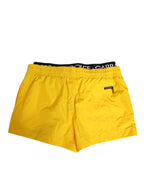 Dolce & Gabbana Yellow Drawstring Beachwear Men Shorts Swimwear - Zeiniez