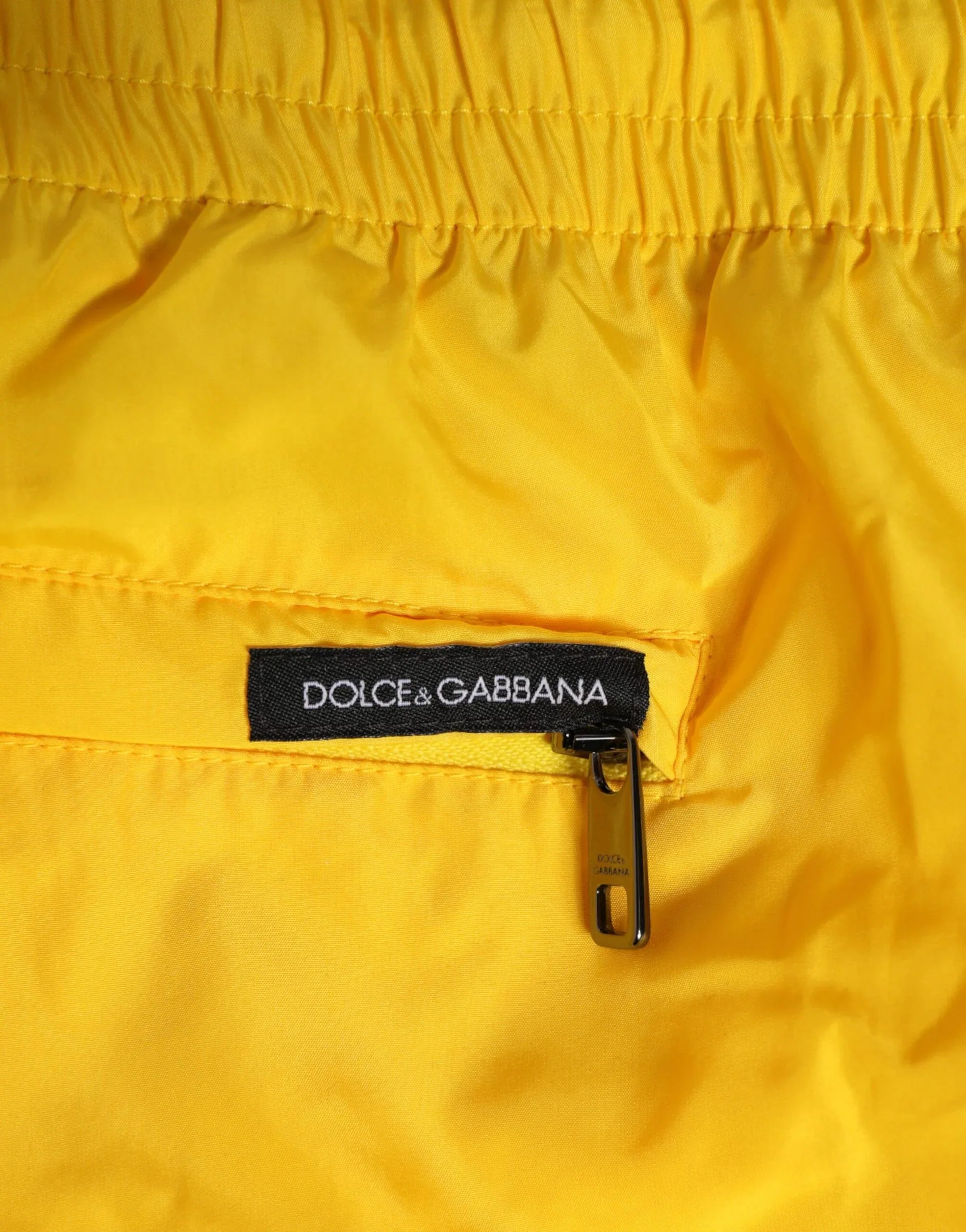 Dolce & Gabbana Yellow Drawstring Beachwear Men Shorts Swimwear - Zeiniez